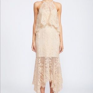 Shona Joy Lace High Neck Handkerchief Dress